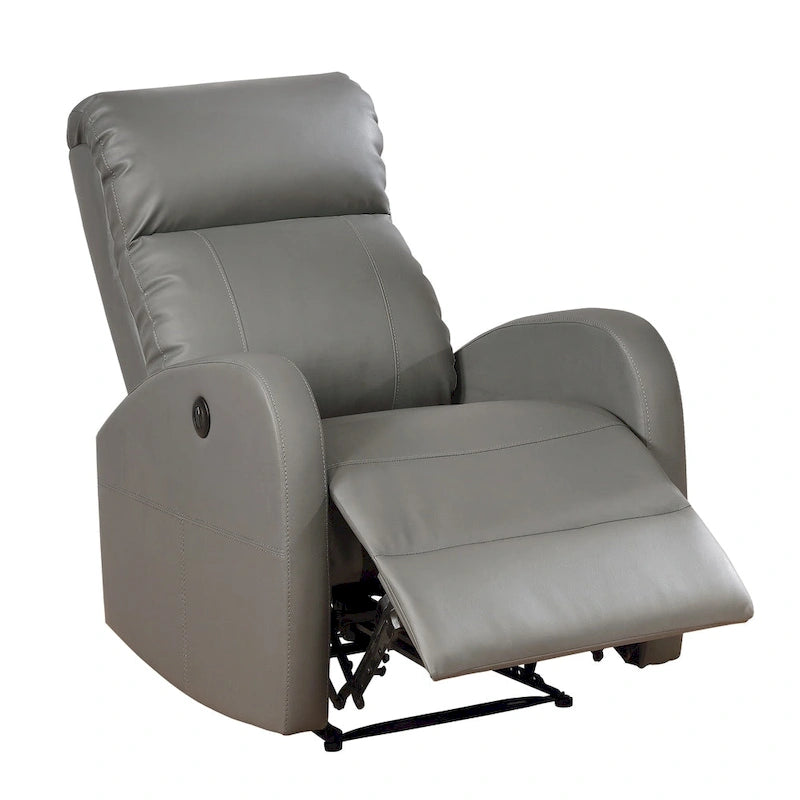 Fauteuil de lecture inclinable électrique AC Pacific Modern en similicuir, petit modèle