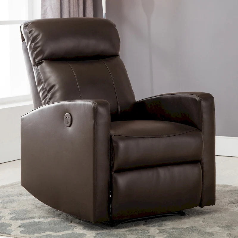 Fauteuil de lecture inclinable électrique AC Pacific Modern en similicuir, petit modèle