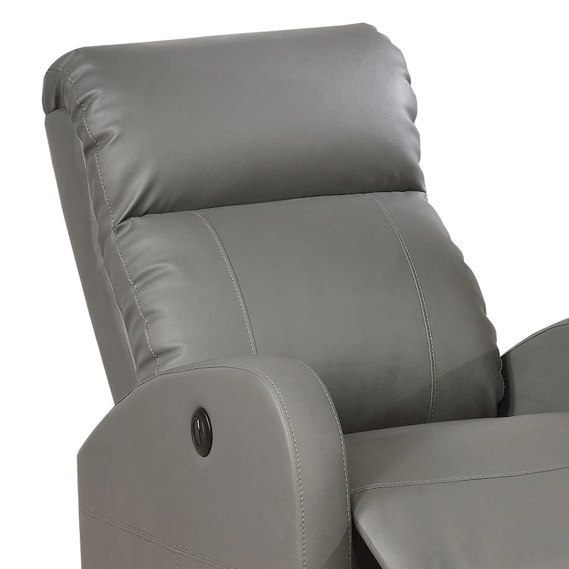 Fauteuil de lecture inclinable électrique AC Pacific Modern en similicuir, petit modèle