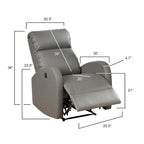 Fauteuil de lecture inclinable électrique AC Pacific Modern en similicuir, petit modèle