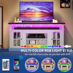 Meuble TV Moasis 58 Highboy, style ferme, pour téléviseurs jusqu'à 65 à 58 pouces.