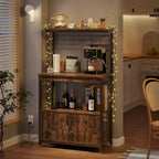 Support pour micro-ondes de 31,5 cm avec armoire de rangement et étagères de cuisine réglables en hauteur.