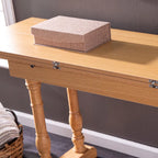 Console à tréteaux rabattables SEI Furniture Eddlewood Farmhouse transformée en table à manger