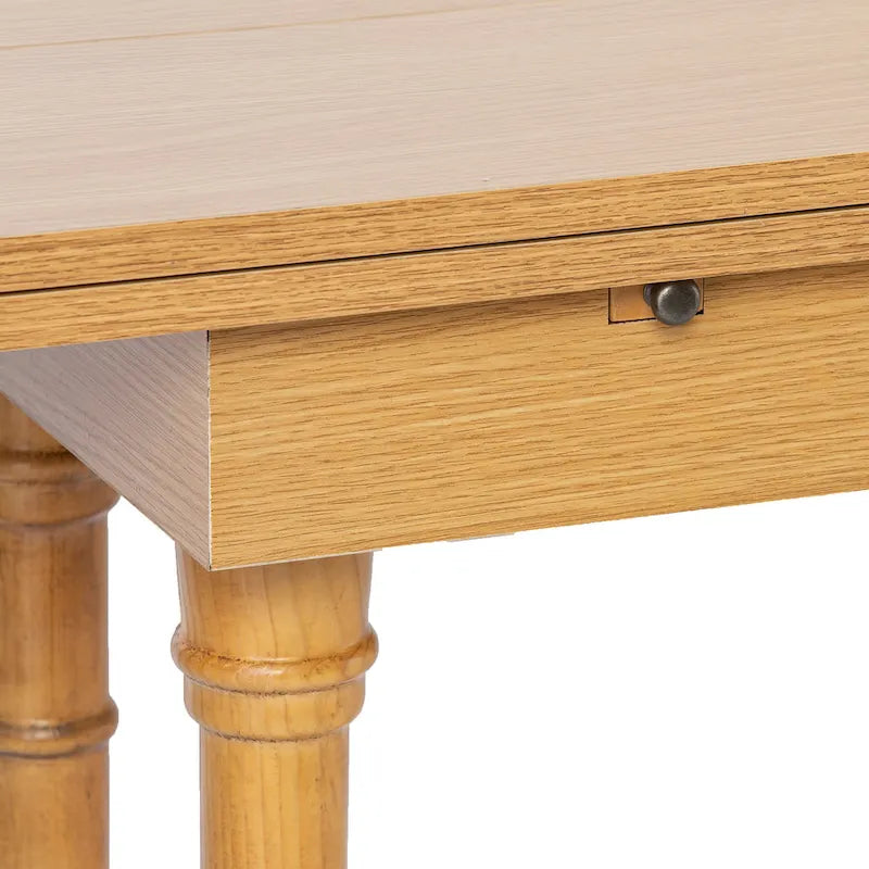 Console à tréteaux rabattables SEI Furniture Eddlewood Farmhouse transformée en table à manger