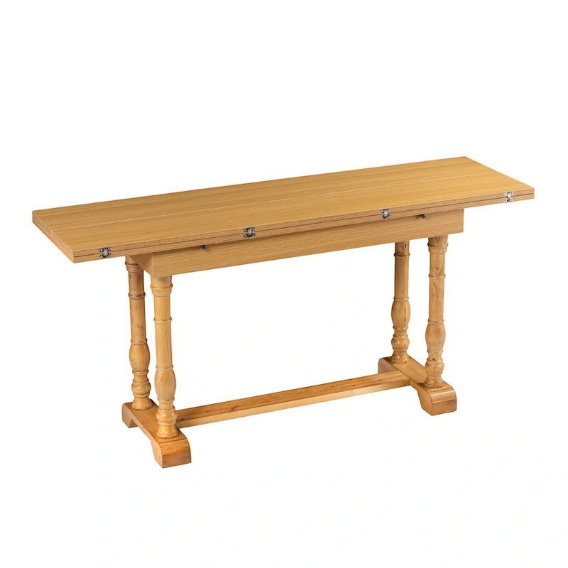 Console à tréteaux rabattables SEI Furniture Eddlewood Farmhouse transformée en table à manger