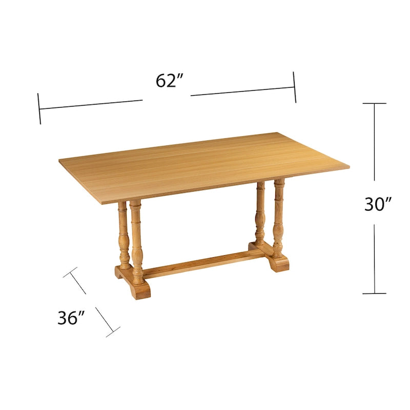 Console à tréteaux rabattables SEI Furniture Eddlewood Farmhouse transformée en table à manger