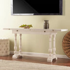 Console à tréteaux rabattables SEI Furniture Eddlewood Farmhouse transformée en table à manger