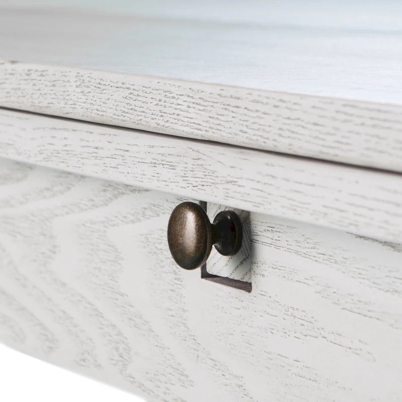 Console à tréteaux rabattables SEI Furniture Eddlewood Farmhouse transformée en table à manger