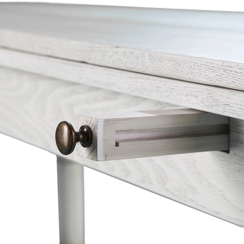 Console à tréteaux rabattables SEI Furniture Eddlewood Farmhouse transformée en table à manger