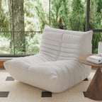 Fauteuil de cheminée, canapé une place, pouf en tissu Teddy