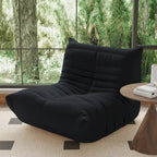 Fauteuil de cheminée, canapé une place, pouf en tissu Teddy