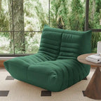 Fauteuil de cheminée, canapé une place, pouf en tissu Teddy