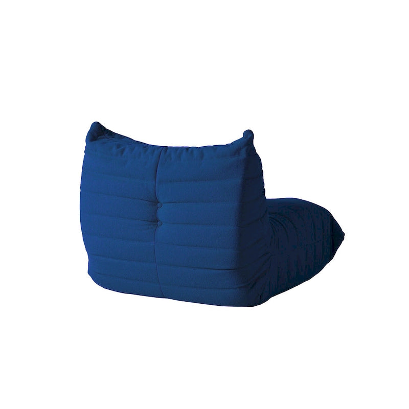Fauteuil de cheminée, canapé une place, pouf en tissu Teddy