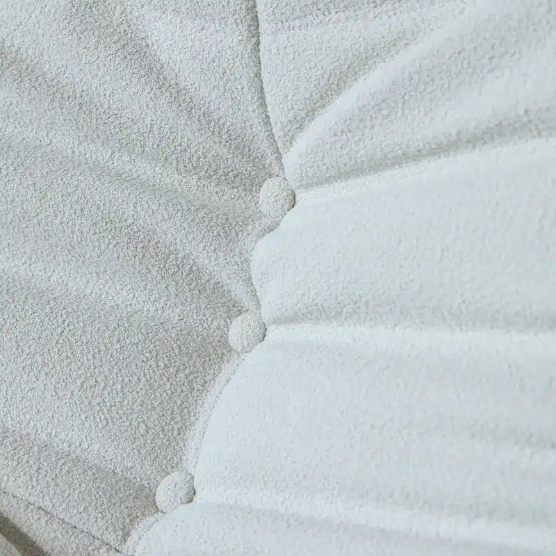 Fauteuil de cheminée, canapé une place, pouf en tissu Teddy