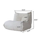 Fauteuil de cheminée, canapé une place, pouf en tissu Teddy