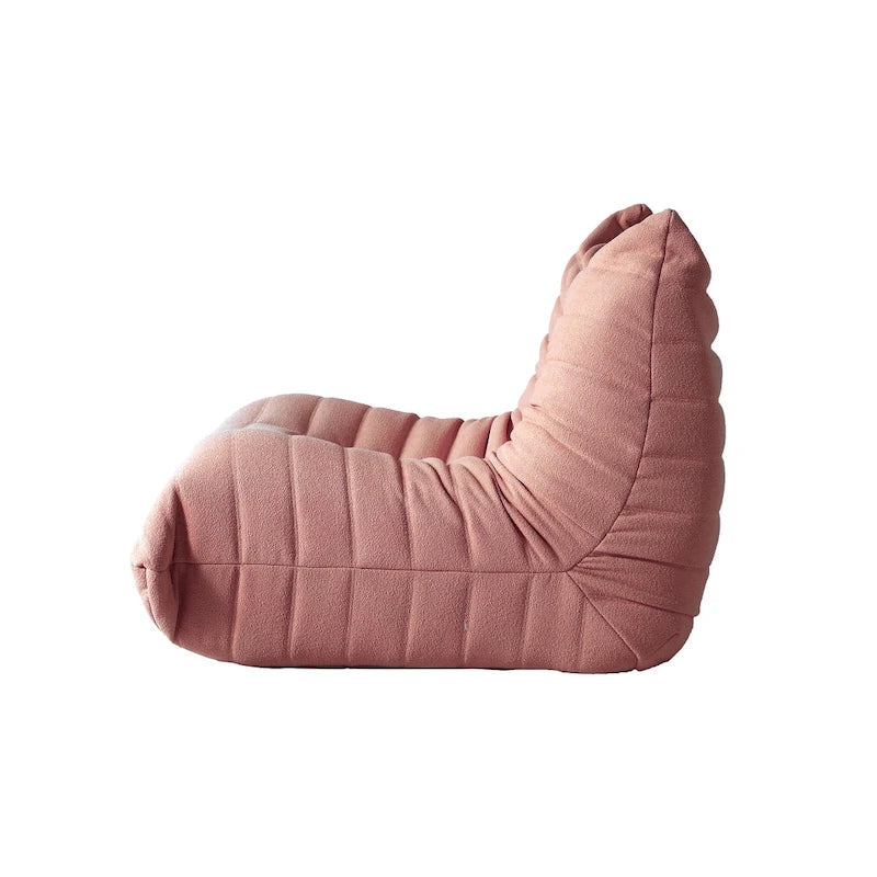 Fauteuil de cheminée, canapé une place, pouf en tissu Teddy