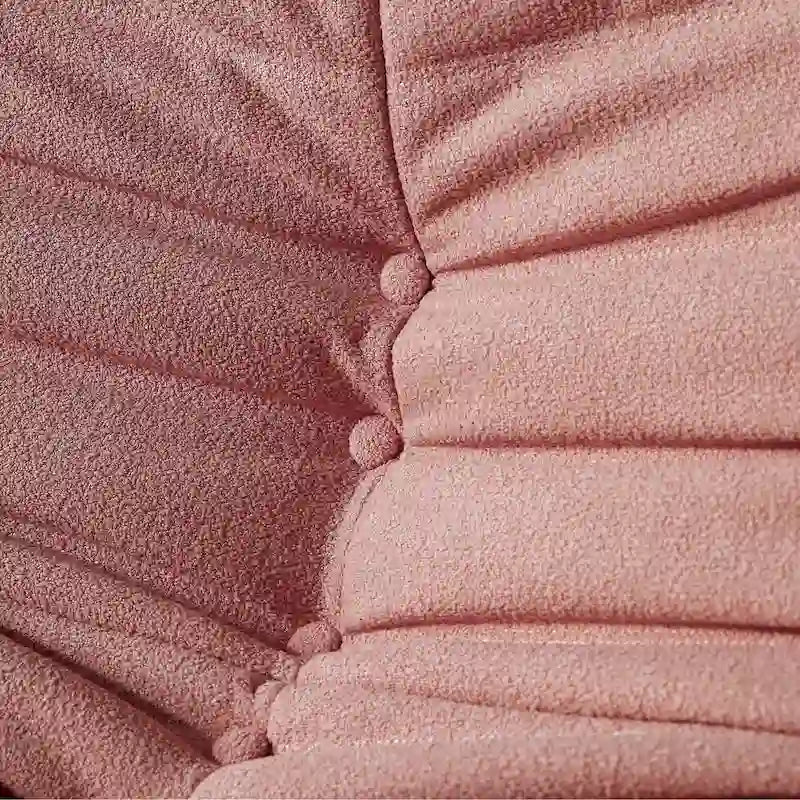 Fauteuil de cheminée, canapé une place, pouf en tissu Teddy