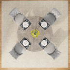 Table de salle à manger ronde pour 4 personnes, table de cuisine de style campagnard de 120 cm, petite table à manger en bois pour salle à manger ou salon