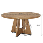 Table de salle à manger ronde pour 4 personnes, table de cuisine de style campagnard de 120 cm, petite table à manger en bois pour salle à manger ou salon