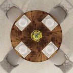 Table de salle à manger ronde pour 4 personnes, table de cuisine de style campagnard de 120 cm, petite table à manger en bois pour salle à manger ou salon