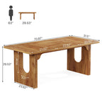 Table de salle à manger rectangulaire 70,89 cm pour 6 à 8 personnes, style moderne et épuré, en bois.