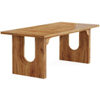 Table de salle à manger rectangulaire 70,89 cm pour 6 à 8 personnes, style moderne et épuré, en bois.