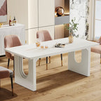 Table de salle à manger rectangulaire 70,89 cm pour 6 à 8 personnes, style moderne et épuré, en bois.