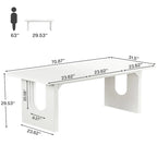 Table de salle à manger rectangulaire 70,89 cm pour 6 à 8 personnes, style moderne et épuré, en bois.