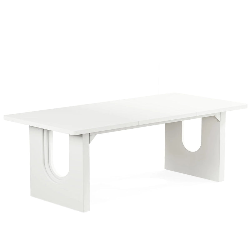 Table de salle à manger rectangulaire 70,89 cm pour 6 à 8 personnes, style moderne et épuré, en bois.