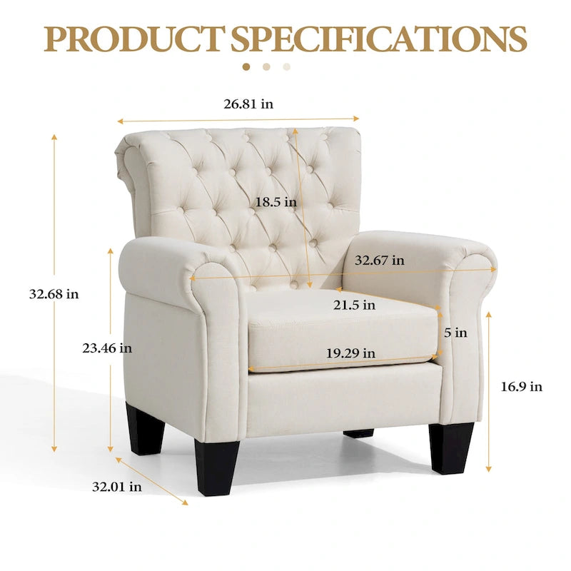 Fauteuil club confortable, canapé une place, siège d'intérieur avec accoudoirs et assise rembourrée