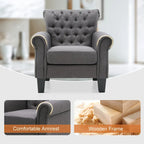 Fauteuil club confortable, canapé une place, siège d'intérieur avec accoudoirs et assise rembourrée