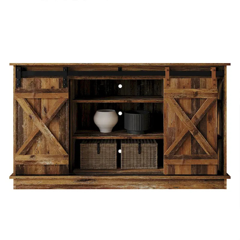 Console de meuble TV en forme de X de style vintage CraftPorch