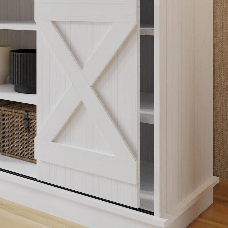 Console de meuble TV en forme de X de style vintage CraftPorch