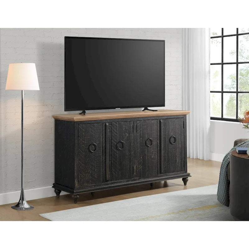 Console de meuble TV en bois massif Garden District 65