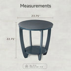 Table d'appoint rustique COZAYH avec étagère de rangement, style campagne française, ronde