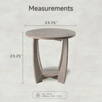 Table d'appoint rustique COZAYH avec étagère de rangement, style campagne française, ronde
