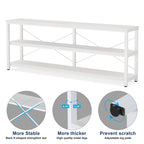 Table console extra longue et étroite de 70,8 cm, table d'appoint pour canapé ou entrée, avec 3 étagères de rangement