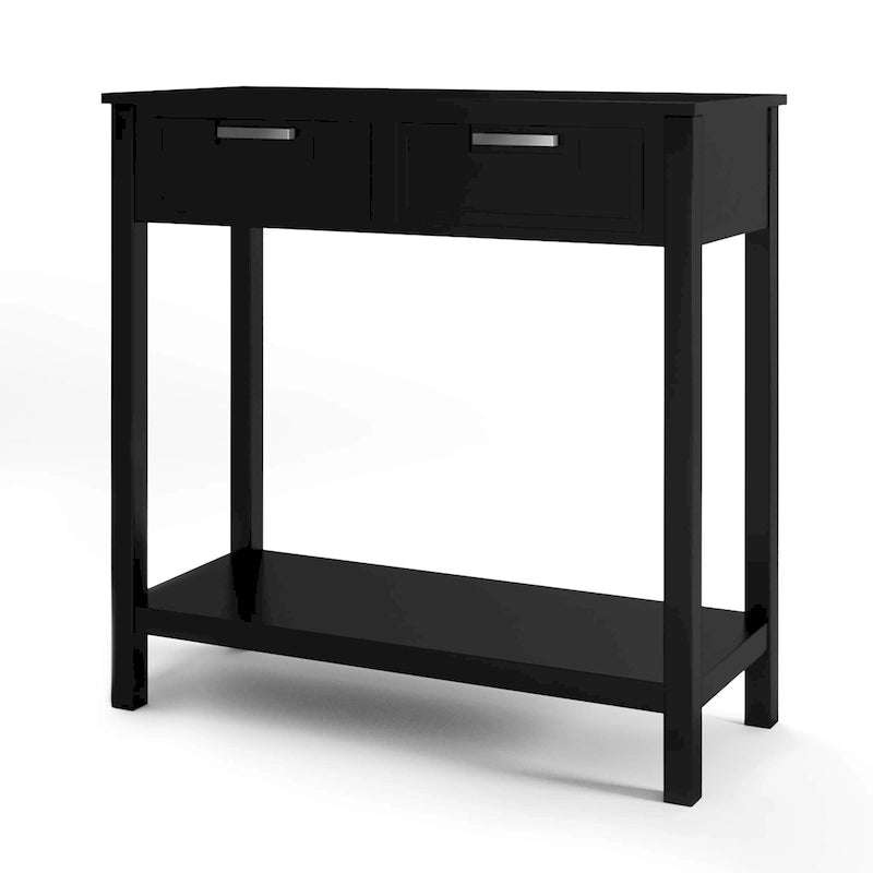 Console d'entrée avec 2 tiroirs et étagère inférieure