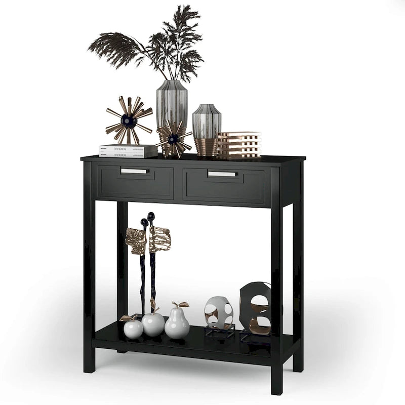 Console Sofa Table Entryway Table with 2 Drawers and Bottom Shelf
