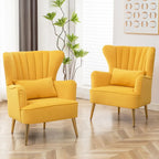 HOMYKA Fauteuil à oreilles moderne, ensemble de 2 fauteuils d'appoint rembourrés