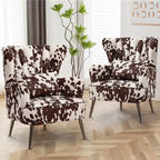 HOMYKA Fauteuil à oreilles moderne, ensemble de 2 fauteuils d'appoint rembourrés