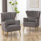 HOMYKA Fauteuil à oreilles moderne, ensemble de 2 fauteuils d'appoint rembourrés