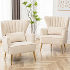 HOMYKA Fauteuil à oreilles moderne, ensemble de 2 fauteuils d'appoint rembourrés