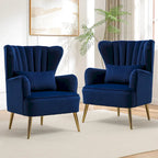 HOMYKA Fauteuil à oreilles moderne, ensemble de 2 fauteuils d'appoint rembourrés