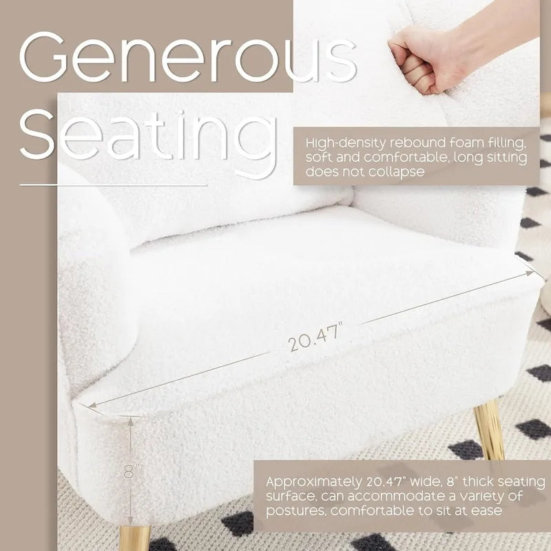 HOMYKA Fauteuil à oreilles moderne, ensemble de 2 fauteuils d'appoint rembourrés