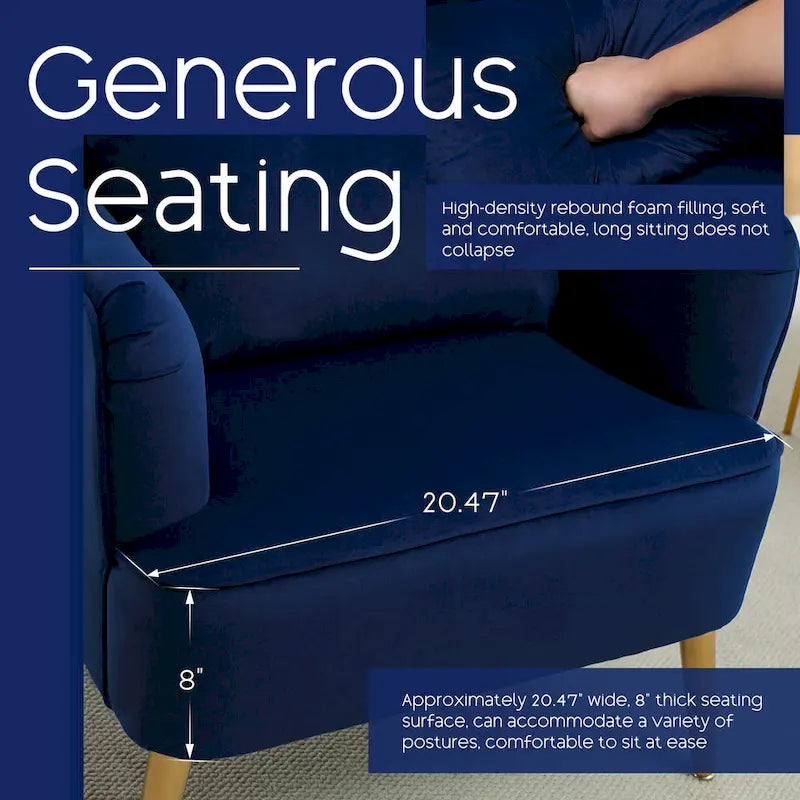 HOMYKA Fauteuil à oreilles moderne, ensemble de 2 fauteuils d'appoint rembourrés