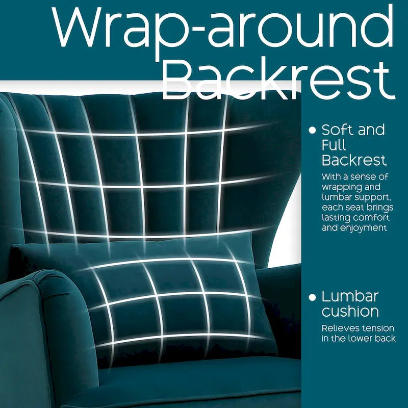 HOMYKA Fauteuil à oreilles moderne, ensemble de 2 fauteuils d'appoint rembourrés