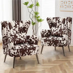 HOMYKA Fauteuil à oreilles moderne, ensemble de 2 fauteuils d'appoint rembourrés