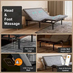 Cadre de lit ajustable ESHINE avec fonction massage