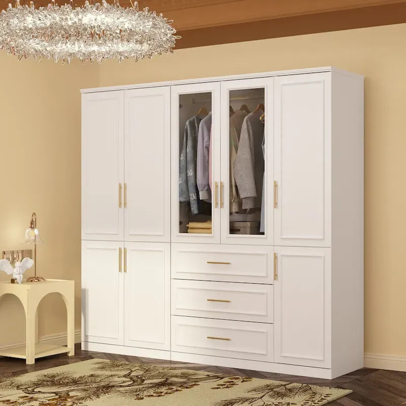 Armoire modulaire de rangement pour penderie et dressing, 74,8 cm de hauteur, blanche.